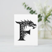 Drache gestalteter Buchstabe F, Drachenalphabet, M Postkarte (Stehend Vorderseite)
