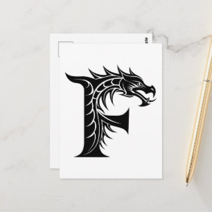 Drache gestalteter Buchstabe F, Drachenalphabet, M Postkarte