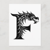 Drache gestalteter Buchstabe F, Drachenalphabet, M Postkarte (Vorderseite)
