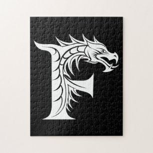 Drache gestalteter Buchstabe F, Drachenalphabet, M Puzzle