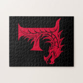 Drache gestalteter Buchstabe F, Drachenalphabet, M Puzzle (Horizontal)