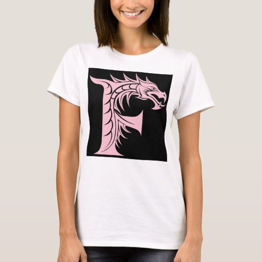 Drache gestalteter Buchstabe F, Drachenalphabet, M T-Shirt (Vorderseite)