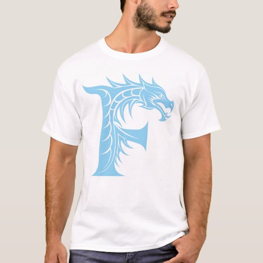 Drache gestalteter Buchstabe F, Drachenalphabet, M T-Shirt (Vorderseite)
