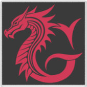 Drache gestalteter Buchstabe G, Drachenalphabet, M Aufkleber (Vorderseite)