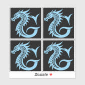Drache gestalteter Buchstabe G, Drachenalphabet, M Aufkleber (Blatt)