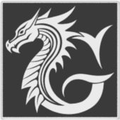 Drache gestalteter Buchstabe G, Drachenalphabet, M Aufkleber (Vorderseite)