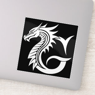 Drache gestalteter Buchstabe G, Drachenalphabet, M Aufkleber