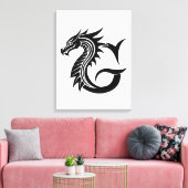Drache gestalteter Buchstabe G, Drachenalphabet, M Leinwanddruck (Insitu (Wohnzimmer))