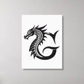 Drache gestalteter Buchstabe G, Drachenalphabet, M Leinwanddruck (Vorderseite)