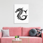 Drache gestalteter Buchstabe G, Drachenalphabet, M Leinwanddruck (Insitu (Wohnzimmer))