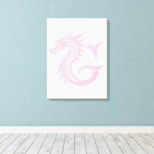 Drache gestalteter Buchstabe G, Drachenalphabet, M Leinwanddruck