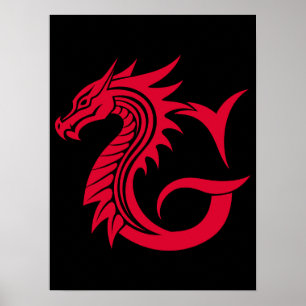 Drache gestalteter Buchstabe G, Drachenalphabet, M Poster
