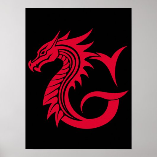 Drache gestalteter Buchstabe G, Drachenalphabet, M Poster (Vorne)