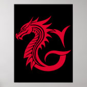 Drache gestalteter Buchstabe G, Drachenalphabet, M Poster (Vorne)
