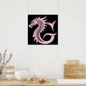 Drache gestalteter Buchstabe G, Drachenalphabet, M Poster (Küche)