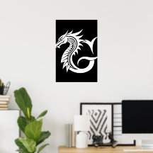 Drache gestalteter Buchstabe G, Drachenalphabet, M