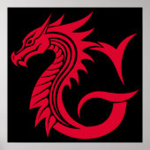 Drache gestalteter Buchstabe G, Drachenalphabet, M Poster (Vorne)