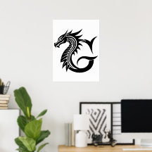 Drache gestalteter Buchstabe G, Drachenalphabet, M