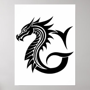 Drache gestalteter Buchstabe G, Drachenalphabet, M Poster