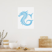 Drache gestalteter Buchstabe G, Drachenalphabet, M Poster (Küche)