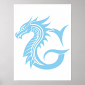Drache gestalteter Buchstabe G, Drachenalphabet, M Poster (Vorne)