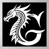 Drache gestalteter Buchstabe G, Drachenalphabet, M Poster (Vorne)