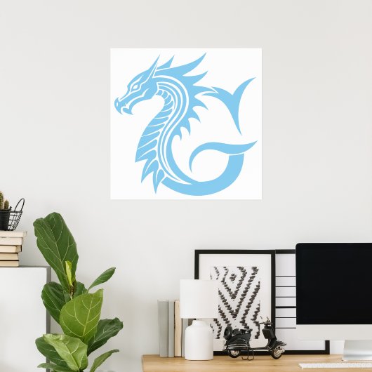 Drache gestalteter Buchstabe G, Drachenalphabet, M Poster (Heimbüro)