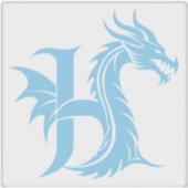 Drache gestalteter Buchstabe H, Drachenalphabet, M Aufkleber (Vorderseite)