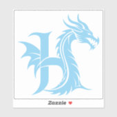 Drache gestalteter Buchstabe H, Drachenalphabet, M Aufkleber (Blatt)