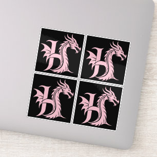Drache gestalteter Buchstabe H, Drachenalphabet, M Aufkleber
