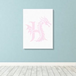 Drache gestalteter Buchstabe H, Drachenalphabet, M Leinwanddruck