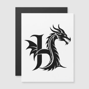 Drache gestalteter Buchstabe H, Drachenalphabet, M Magneteinladung
