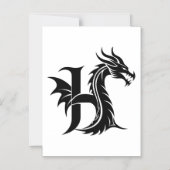 Drache gestalteter Buchstabe H, Drachenalphabet, M Magneteinladung (Vorderseite)
