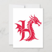 Drache gestalteter Buchstabe H, Drachenalphabet, M Magneteinladung (Vorderseite)