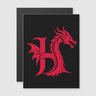 Drache gestalteter Buchstabe H, Drachenalphabet, M Magneteinladung