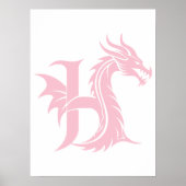 Drache gestalteter Buchstabe H, Drachenalphabet, M Poster (Vorne)