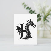 Drache gestalteter Buchstabe H, Drachenalphabet, M Postkarte (Stehend Vorderseite)