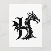 Drache gestalteter Buchstabe H, Drachenalphabet, M Postkarte (Vorderseite)