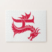 Drache gestalteter Buchstabe H, Drachenalphabet, M Puzzle (Horizontal)