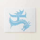 Drache gestalteter Buchstabe H, Drachenalphabet, M Puzzle (Horizontal)