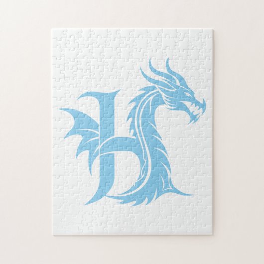 Drache gestalteter Buchstabe H, Drachenalphabet, M Puzzle (Vertikal)