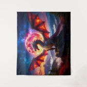 Drache Gitter 001 Wandteppich (Vorderseite)