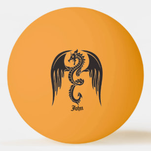 Drache-Glühen in der Dunkelheit Ihr NAMENSKlingel Tischtennisball