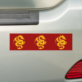Drache golden auf Rot Autoaufkleber (Auf Auto)