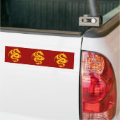 Drache golden auf Rot Autoaufkleber (Auf Lkw)