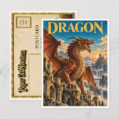 Drache, Gothic Fantasy Monster Postkarte (Vorne/Hinten)