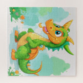 Drache grüne Kunstwerke Puzzle (Horizontal)