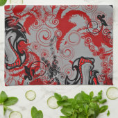 Drache-Grungy abstrakte Kunst Handtuch (Gefaltet)