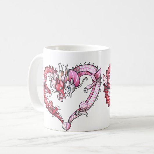 Drache-Herz Kaffeetasse (Vorderseite Links)