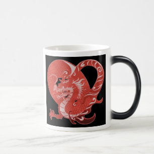 Drache-Herz-verwandelnde Keramik-Tasse Verwandlungstasse